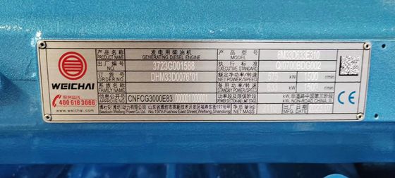 1 Phase/3 Phase 500KW Weichai Dieselgenerator Set mit tragbarem Design ISO9001-Zertifizierung und Luftfilter